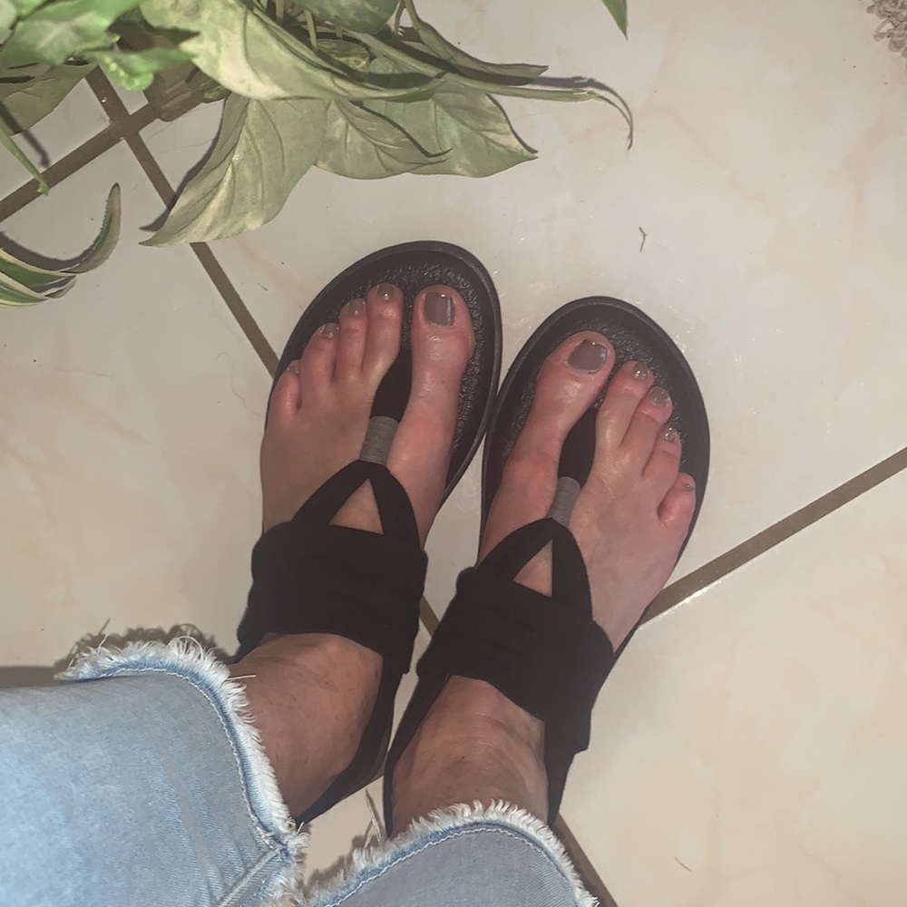 SANUK😎Sling 2 Yoga Mat Black SANDALS Women’s Size 10🖤 - Picture 6 of 9